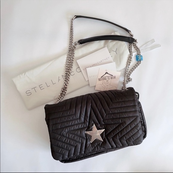 STELLA MCCARTNEY Nylon Shoulder Handbag Black Quilted - Picture 2 of 8